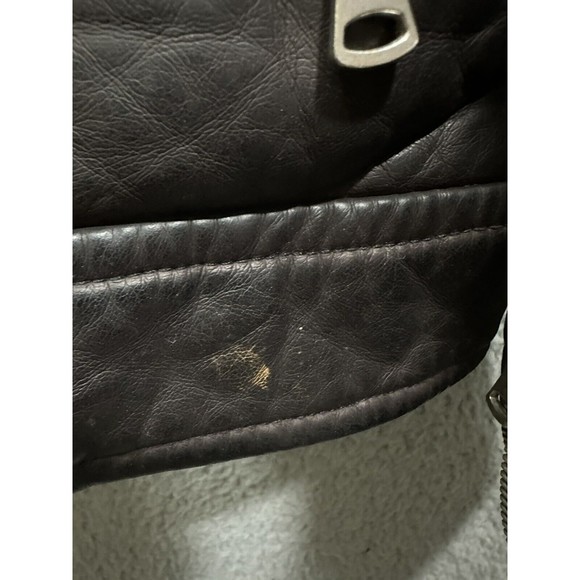 INC International Concepts Vegan Croc Brown Leather Moto Biker Zip Jacket S - Picture 8 of 10